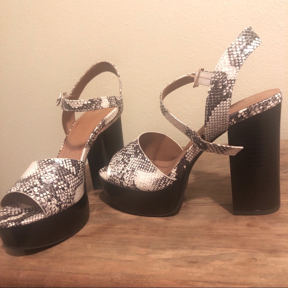 Snake Skin Platform Heels